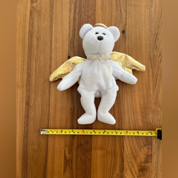 TY Retired Beanie Baby Halo II Gold Wing Angel Bear 2000 Vintage No Hang Tag - Picture 14 of 15